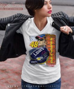 Vintage Nascar 48 Jimmie Johnson V Neck TShirt