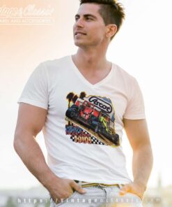 Vintage Nascar Ascot Raceway V Neck TShirt