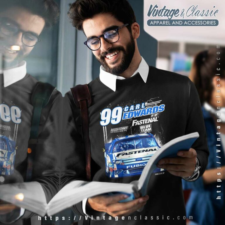 Vintage Nascar Carl Edwards Blue Racing Sweatshirt Vintage Nascar Carl Edwards Blue Racing Sweatshirt