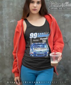 Vintage Nascar Carl Edwards Blue Racing Tank Top Racerback