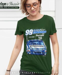 Vintage Nascar Carl Edwards Blue Racing Women TShirt