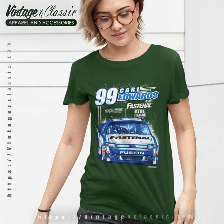 Vintage Nascar Carl Edwards Blue Racing Women TShirt Vintage Nascar Carl Edwards Blue Racing Women TShirt