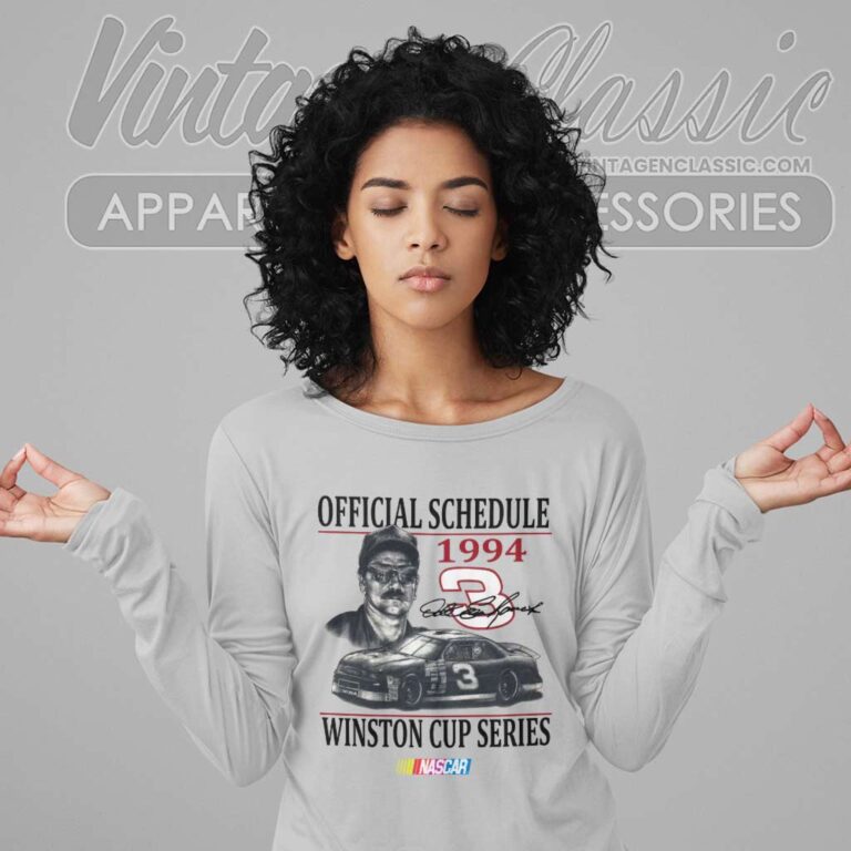 Vintage Nascar Dale Earnhardt 1994 Schedule Winston Cup Long Sleeve Tee Vintage Nascar Dale Earnhardt 1994 Schedule Winston Cup Long Sleeve Tee