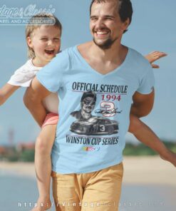 Vintage Nascar Dale Earnhardt 1994 Schedule Winston Cup V Neck TShirt