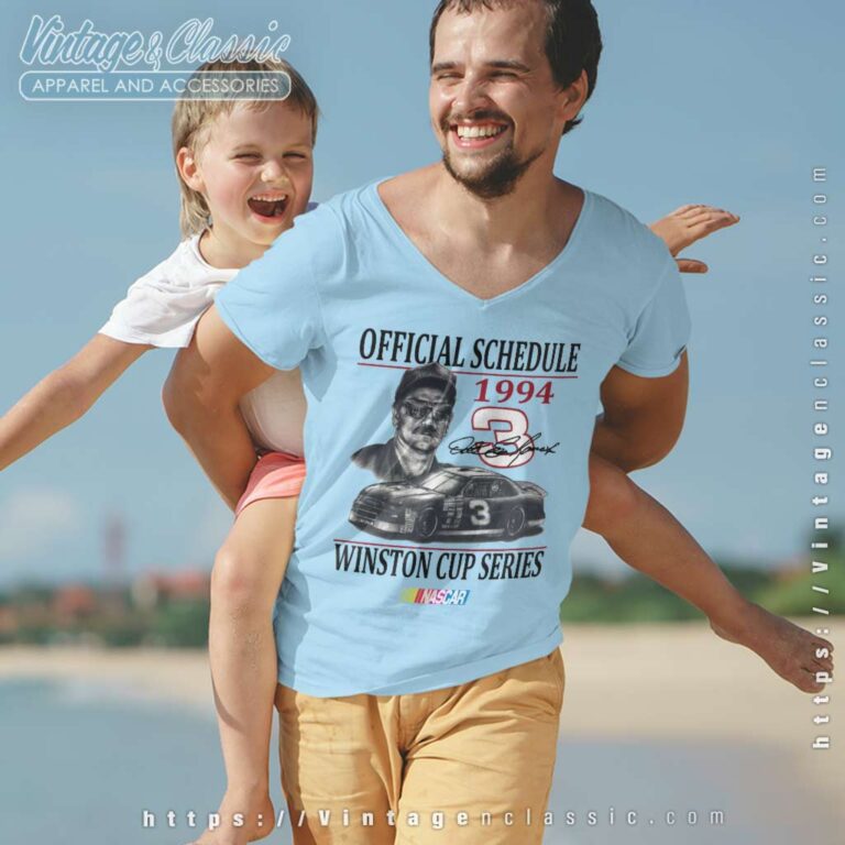 Vintage Nascar Dale Earnhardt 1994 Schedule Winston Cup V Neck TShirt Vintage Nascar Dale Earnhardt 1994 Schedule Winston Cup V Neck TShirt
