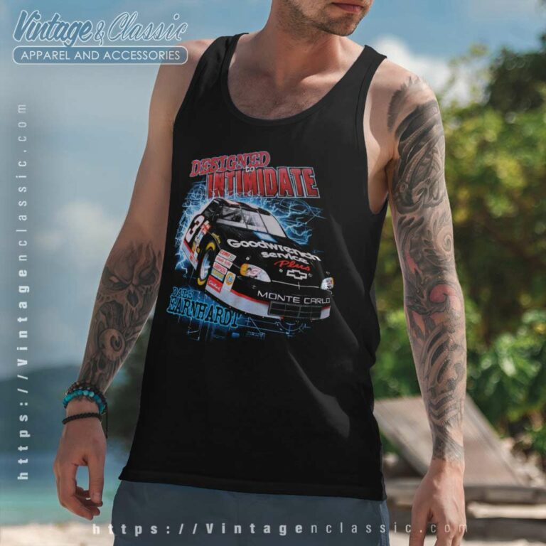 Vintage Nascar Dale Earnhardt Designed To Intimidate Tank Top Racerback Vintage Nascar Dale Earnhardt Designed To Intimidate Tank Top Racerback