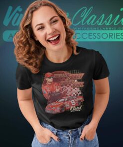 Vintage Nascar Dale Earnhardt Jr Red Budweiser Women TShirt