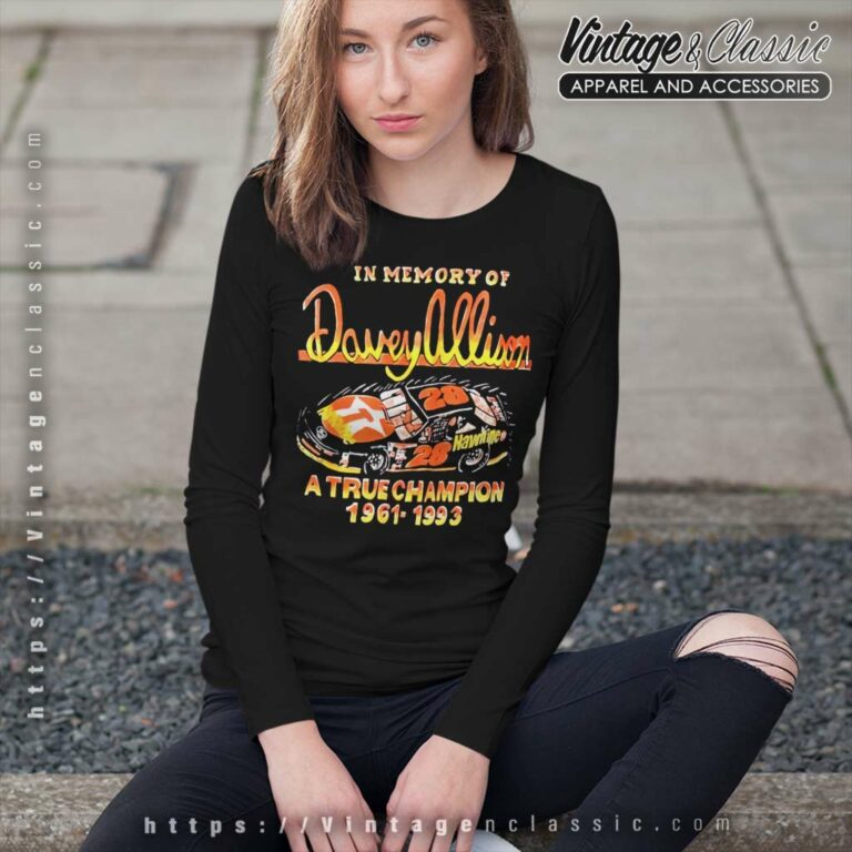 Vintage Nascar Davey Allison Memorial Long Sleeve Tee Vintage Nascar Davey Allison Memorial Long Sleeve Tee