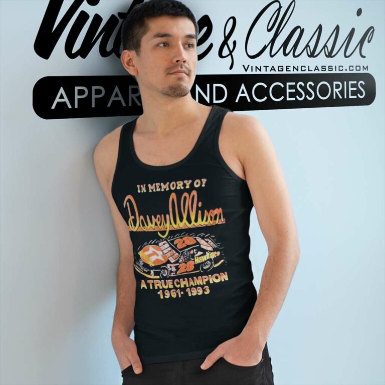 Vintage Nascar Davey Allison Memorial Tank Top Racerback Vintage Nascar Davey Allison Memorial Tank Top Racerback