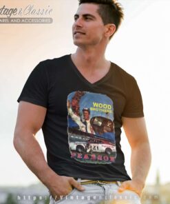 Vintage Nascar David Pearson Wood Brothers V Neck TShirt
