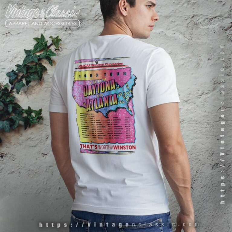 Vintage Nascar From Daytona To Atlanta T Shirt Back Side Vintage Nascar From Daytona To Atlanta T Shirt Back Side