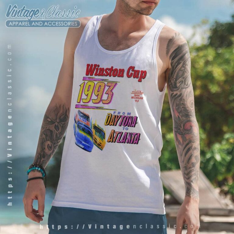 Vintage Nascar From Daytona To Atlanta Tank Top Racerback Vintage Nascar From Daytona To Atlanta Tank Top Racerback