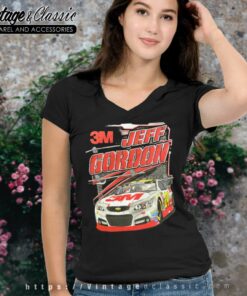 Vintage Nascar Jeff Gordon 3m Chevy V Neck TShirt 1