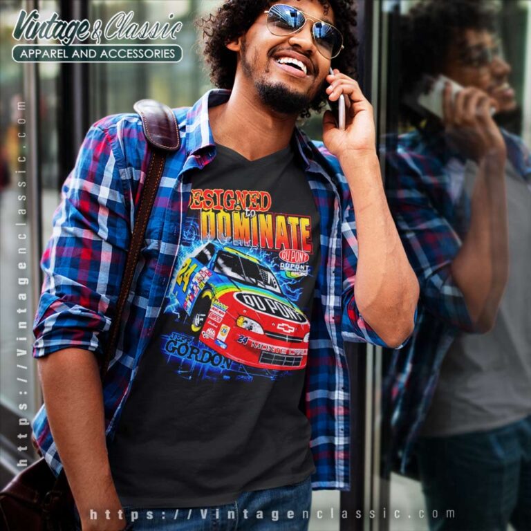 Vintage Nascar Jeff Gordon Designed To Dominate V Neck TShirt Vintage Nascar Jeff Gordon Designed To Dominate V Neck TShirt