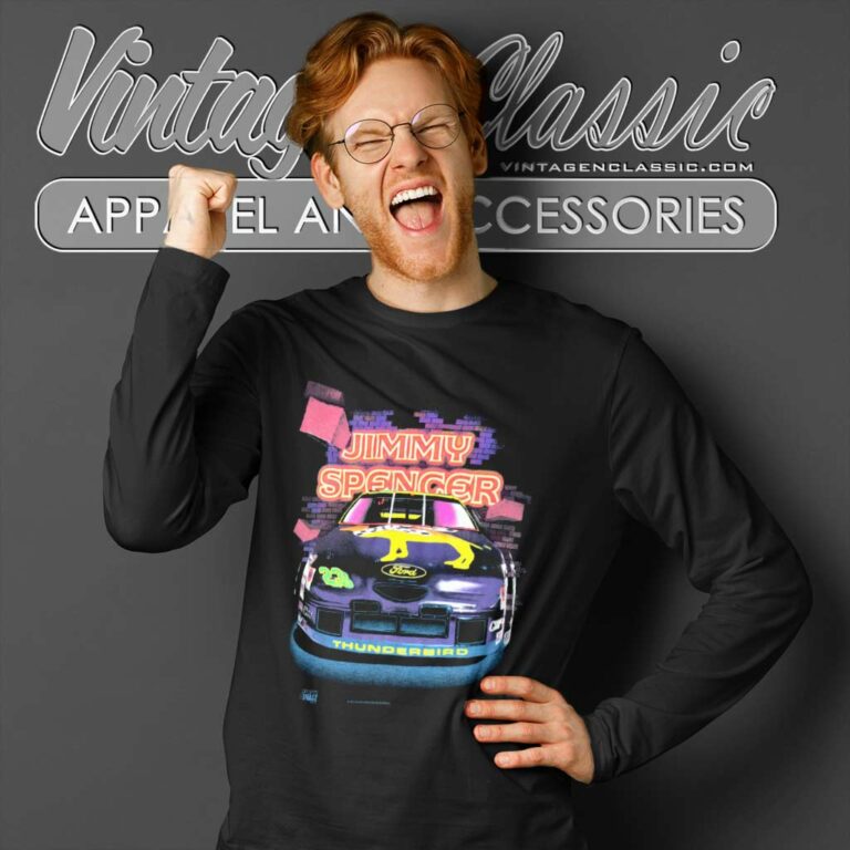 Vintage Nascar Jimmy Spencer 23 Ford Thunderbird Long Sleeve Tee Vintage Nascar Jimmy Spencer 23 Ford Thunderbird Long Sleeve Tee
