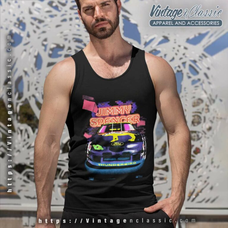 Vintage Nascar Jimmy Spencer 23 Ford Thunderbird Tank Top Racerback Vintage Nascar Jimmy Spencer 23 Ford Thunderbird Tank Top Racerback