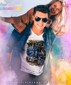 Vintage Nascar Jon Wood 21 Ford Air Force Shirt 5 Vintage Nascar Jon Wood 21 Ford Air Force V Neck TShirt