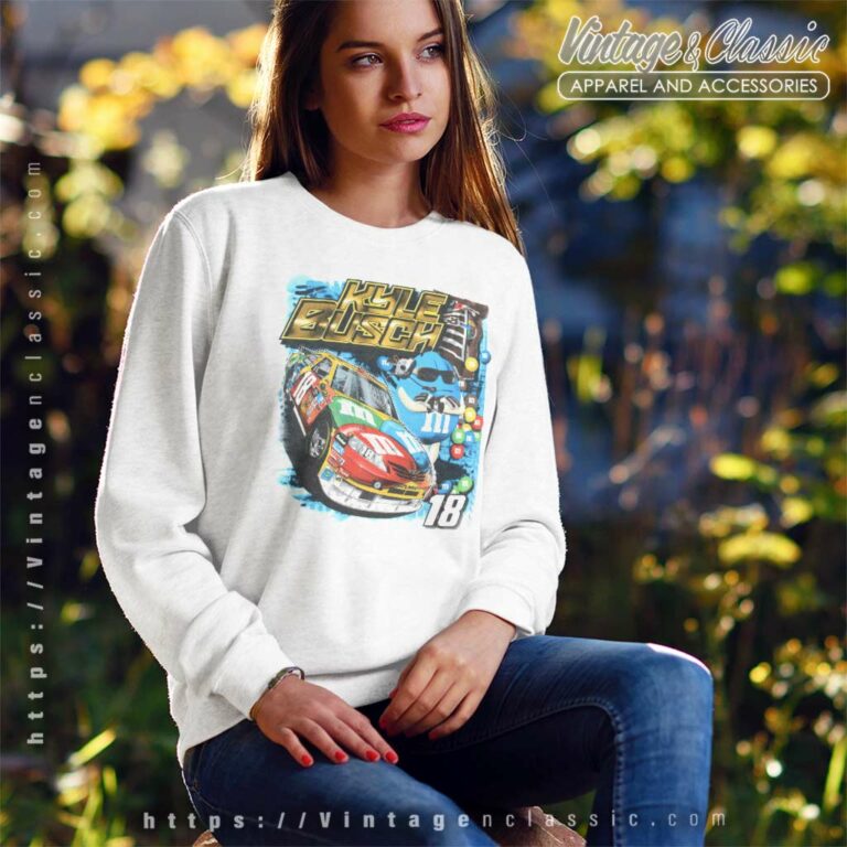 Vintage Nascar Kyle Busch M And M Sweatshirt Vintage Nascar Kyle Busch M And M Sweatshirt