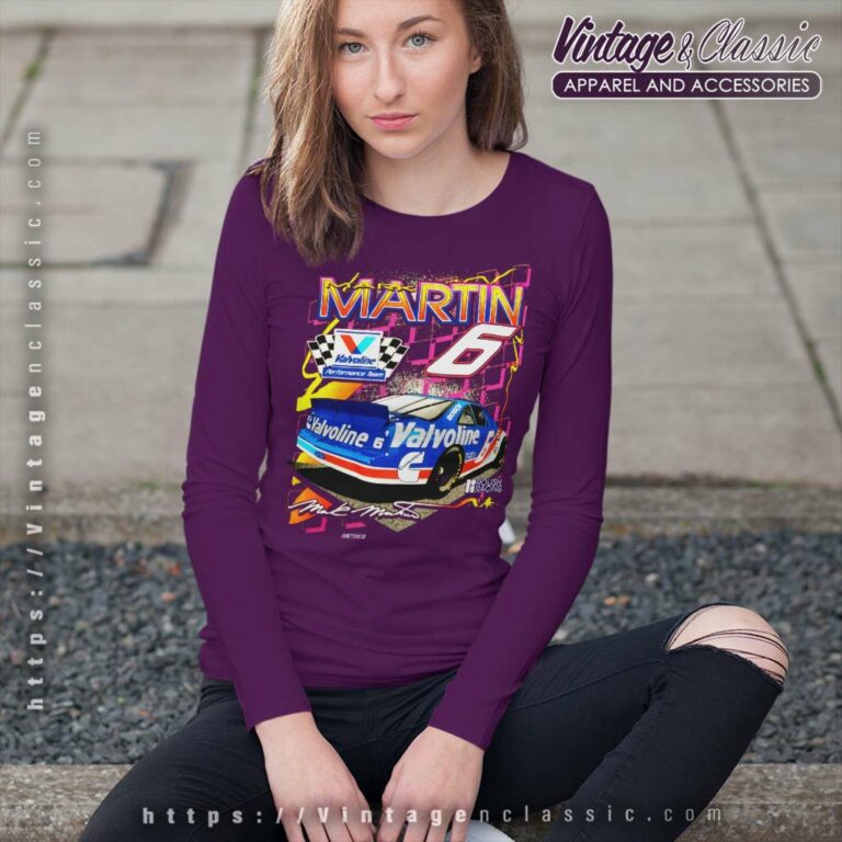 Vintage Nascar Mark Martin 6 Valvoline Long Sleeve Tee Vintage Nascar Mark Martin 6 Valvoline Long Sleeve Tee