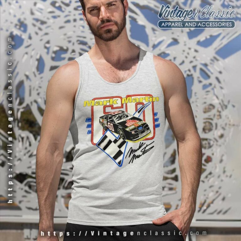 Vintage Nascar Mark Martin 60 Tank Top Racerback Vintage Nascar Mark Martin 60 Tank Top Racerback