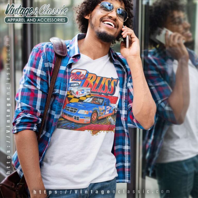 Vintage Nascar Mike Bliss The Hammer V Neck TShirt Vintage Nascar Mike Bliss The Hammer V Neck TShirt