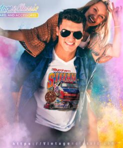 Vintage Nascar Mike Stefanik Burnham Racing V Neck TShirt