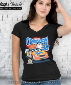 Vintage Nascar Ricky Craven Tide Racing 32 V Neck TShirt
