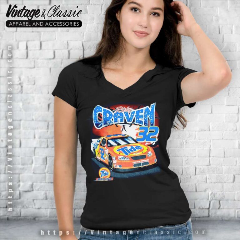 Vintage Nascar Ricky Craven Tide Racing 32 V Neck TShirt Vintage Nascar Ricky Craven Tide Racing 32 V Neck TShirt