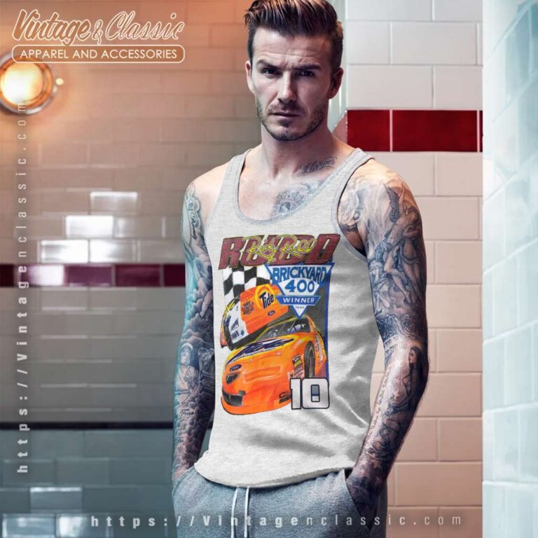 Vintage Nascar Ricky Rudd 10 Brickyard Tank Top Racerback Vintage Nascar Ricky Rudd 10 Brickyard Tank Top Racerback