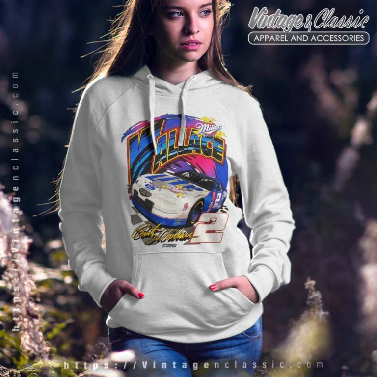 Vintage Nascar Rusty Wallace 2 Miller Lite Hoodie Vintage Nascar Rusty Wallace 2 Miller Lite Hoodie