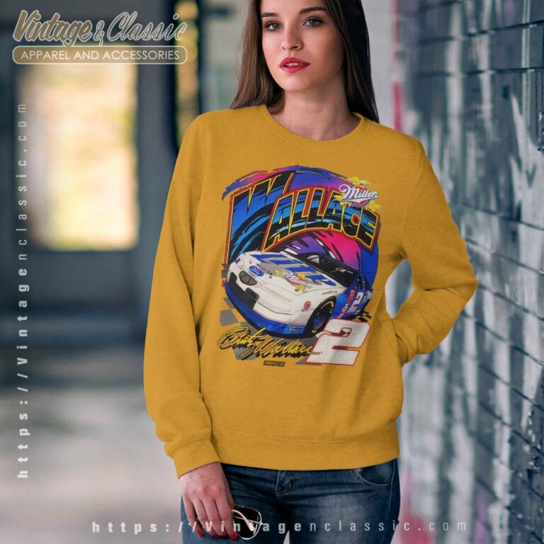 Vintage Nascar Rusty Wallace 2 Miller Lite Sweatshirt Vintage Nascar Rusty Wallace 2 Miller Lite Sweatshirt