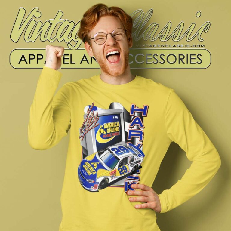 Vintage Nascar Shirt America Online Aol Kevin Harvick Long Sleeve Tee Vintage Nascar Shirt America Online Aol Kevin Harvick Long Sleeve Tee