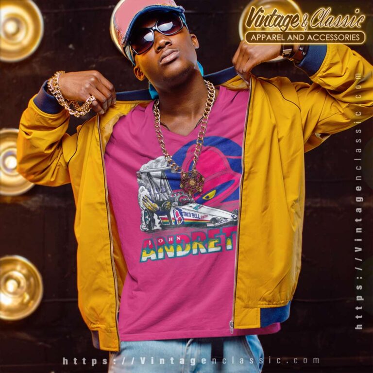 Vintage Nascar Taco Bell John Andretti V Neck TShirt Vintage Nascar Taco Bell John Andretti V Neck TShirt