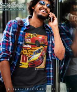 Vintage Nascar Truck Series Andy Houston V Neck TShirt 1