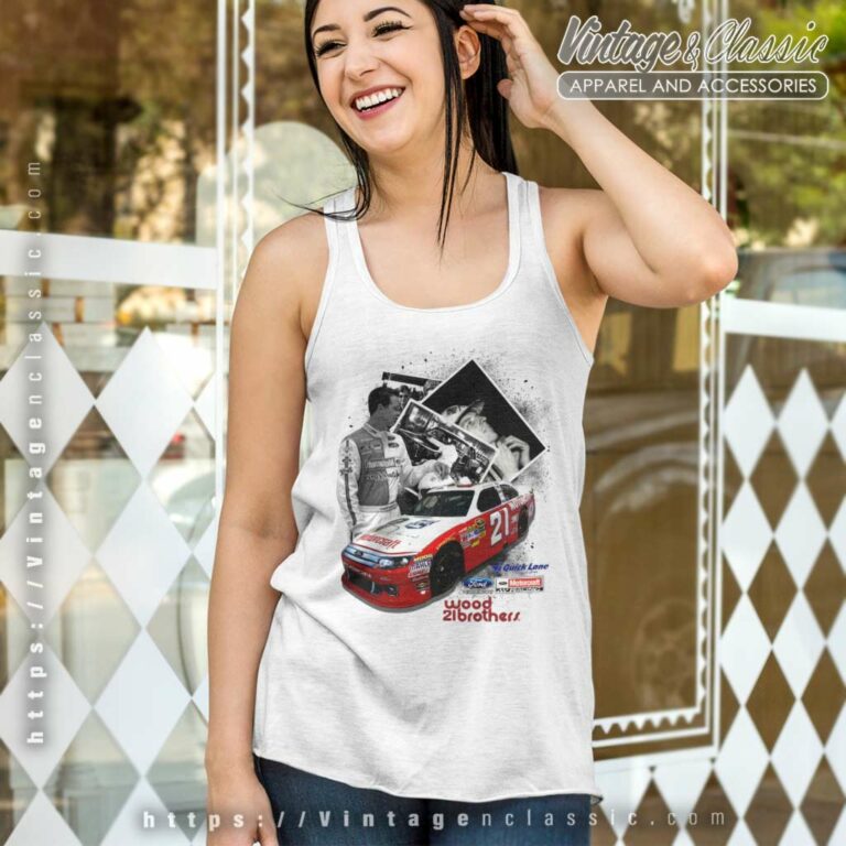 Vintage Nascar Wood Brothers 21 Ford Racing Tank Top Racerback Vintage Nascar Wood Brothers 21 Ford Racing Tank Top Racerback