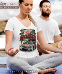 Vintage Nascar X Mountain Dew Dale Jr V Neck TShirt