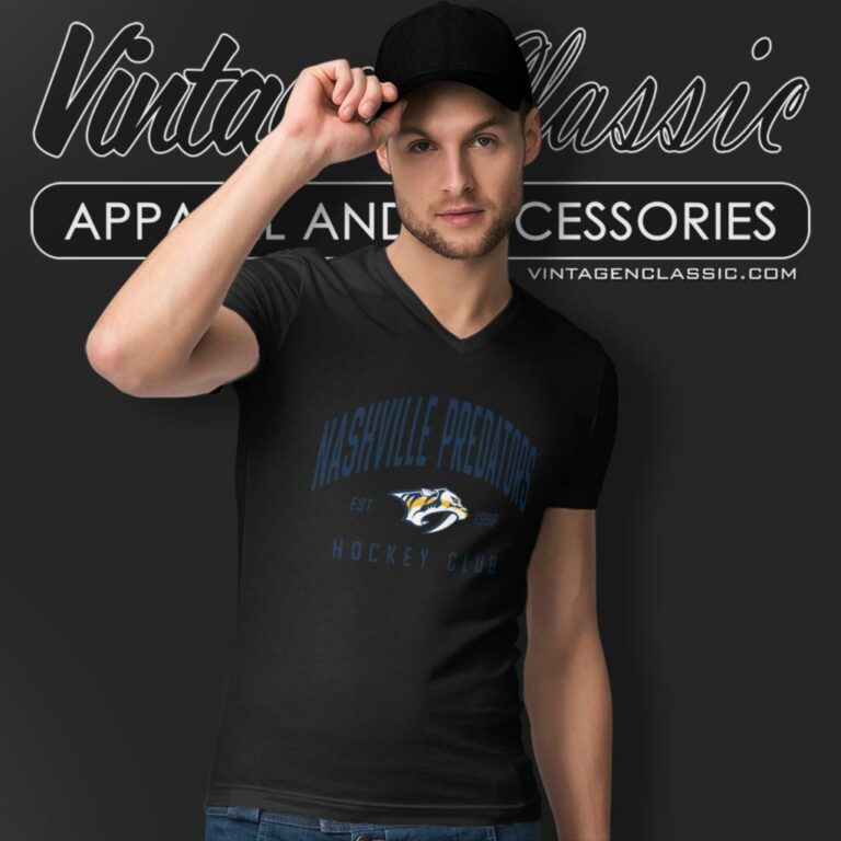 Vintage Nashville Predators Nhl Hockey V Neck TShirt Vintage Nashville Predators Nhl Hockey V Neck TShirt