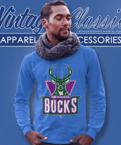 Vintage Nba Milwaukee Bucks Logo Basketball Long Sleeve Tee