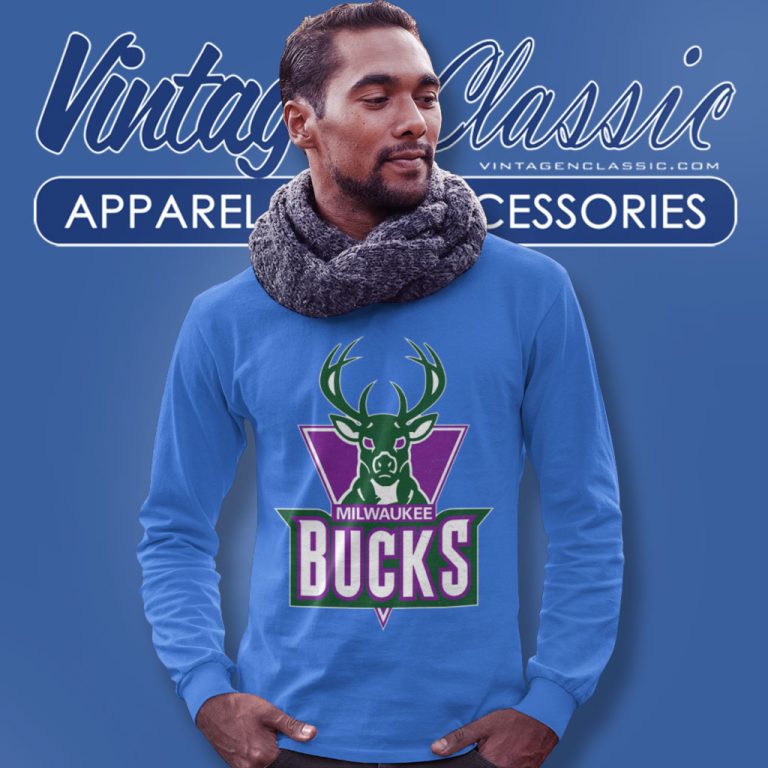 Vintage Nba Milwaukee Bucks Logo Basketball Long Sleeve Tee Vintage Nba Milwaukee Bucks Logo Basketball Long Sleeve Tee