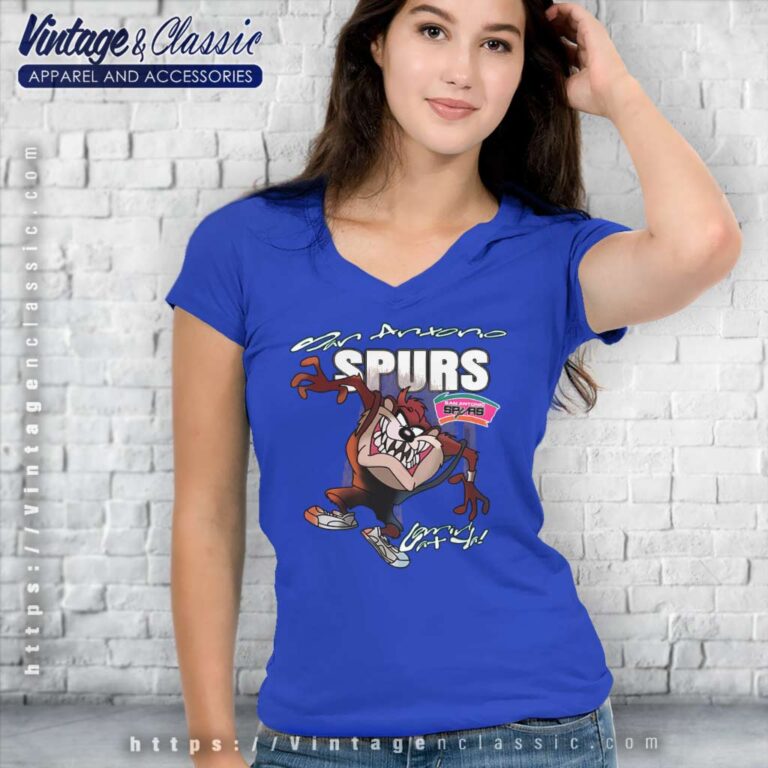Vintage Nba San Antonio Spurs Looney Tunes Taz V Neck TShirt Vintage Nba San Antonio Spurs Looney Tunes Taz V Neck TShirt