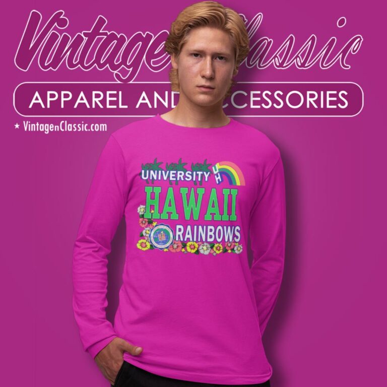 Vintage Ncaa Hawaii Rainbow Warriors Long Sleeve Tee Vintage Ncaa Hawaii Rainbow Warriors Long Sleeve Tee