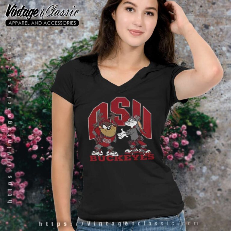 Vintage Ncaa Ohio State Buckeyes Looney Tunes V Neck TShirt Vintage Ncaa Ohio State Buckeyes Looney Tunes V Neck TShirt