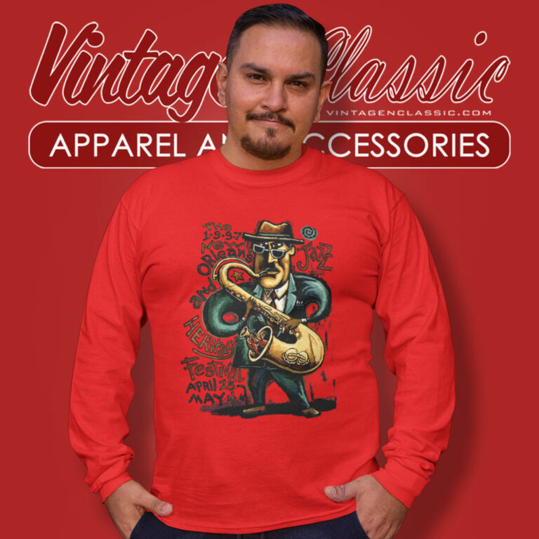 Vintage New Orleans Jazz And Heritage Festival Long Sleeve Tee Vintage New Orleans Jazz And Heritage Festival Long Sleeve Tee