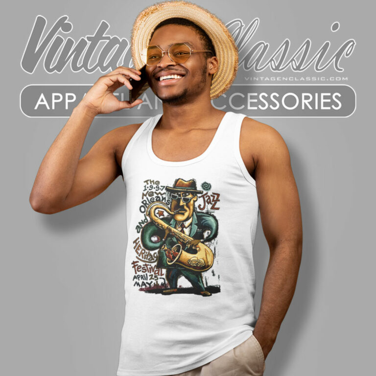 Vintage New Orleans Jazz And Heritage Festival Tank Top Racerback Vintage New Orleans Jazz And Heritage Festival Tank Top Racerback