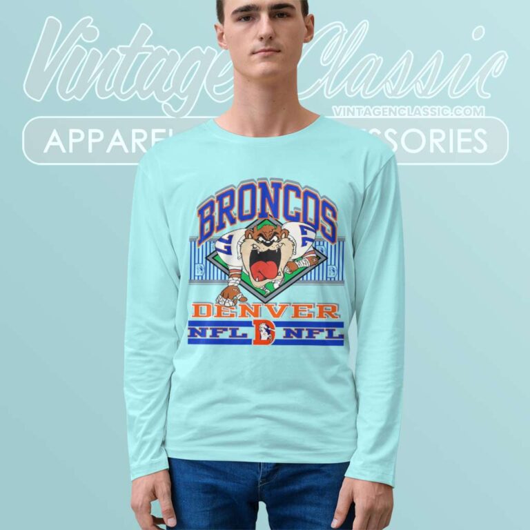 Vintage Nfl Denver Broncos Looney Tunes Taz Long Sleeve Tee Vintage Nfl Denver Broncos Looney Tunes Taz Long Sleeve Tee