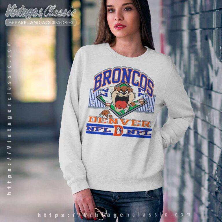 Vintage Nfl Denver Broncos Looney Tunes Taz Sweatshirt Vintage Nfl Denver Broncos Looney Tunes Taz Sweatshirt