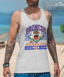 Vintage Nfl Denver Broncos Looney Tunes Taz Tank Top Racerback