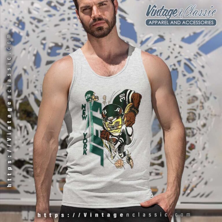 Vintage Nfl New York Jets Looney Tunes Taz Tank Top Racerback Vintage Nfl New York Jets Looney Tunes Taz Tank Top Racerback