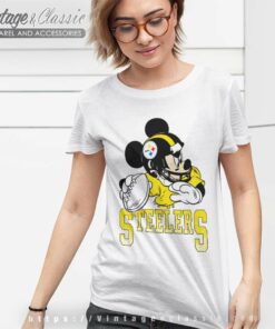 Vintage Nfl Pittsburgh Steelers Disney Mickey Women TShirt