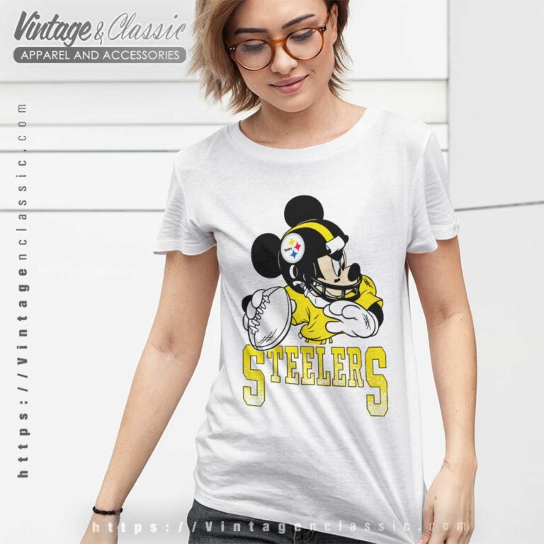 Vintage Nfl Pittsburgh Steelers Disney Mickey Women TShirt Vintage Nfl Pittsburgh Steelers Disney Mickey Women TShirt